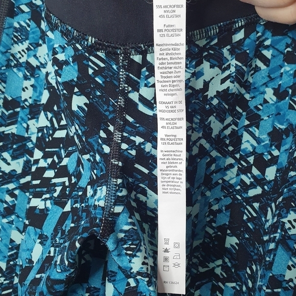 MANDUKA Athletic Leggings Cropped Black/Blue Women's Size S - Picture 8 of 9